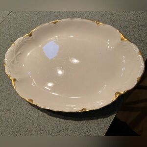 Antique 1923 Edwin Knowles China platter-edged in gold